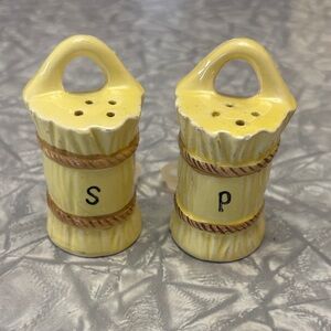 Vintage Yellow hay stack Ceramic Salt and Pepper Shaker set